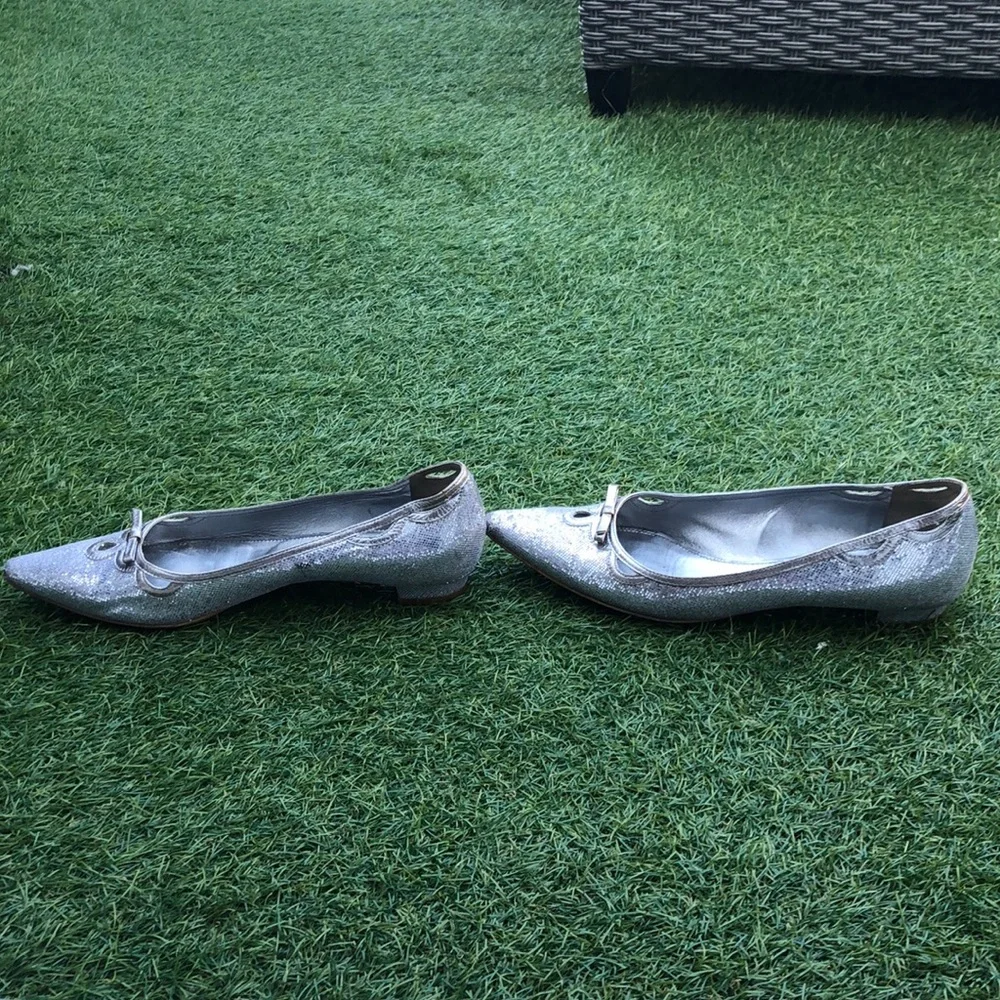 Miu Miu silver glitter flats size 39 or 9